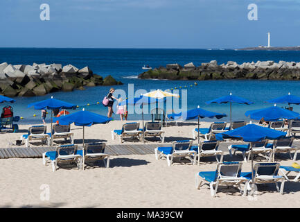 Playa blanca playa flamingo beach resort per vacanze isole Canarie di Lanzarote, un isola spagnola, al largo della costa nord ovest africa 2018 Foto Stock