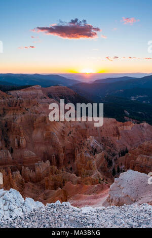 Tramonto a Cedar Breaks National Monument, Cedar City, Utah, Stati Uniti d'America Foto Stock