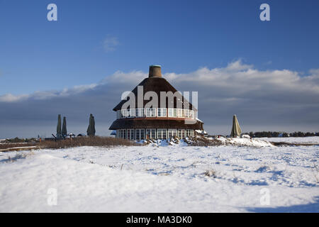 Café Sturmhaube presso il red cliff a Kampen, isola di Sylt, Nord Frisians SCHLESWIG-HOLSTEIN, Germania, Foto Stock