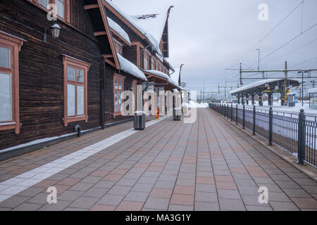 Viaggio in treno da Kiruna per Boden, Svezia Foto Stock