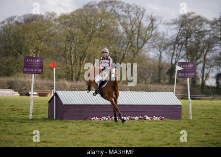 Burnham Market, Norfolk, Regno Unito. 29 marzo, 2018. 29/03/18 Burnham mercato,Norfolk,UK.Day1 dei ritiri a piedi nudi Burnham Market International Horse Trials.piloti competere nel cross country. Credito: Scott Carruthers/Alamy Live News Foto Stock