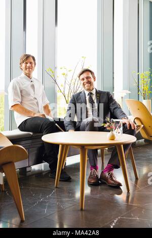 Rasmus Kofoed e Soren Ledet dal ristorante Geranio a Copenhagen, Danimarca Foto Stock