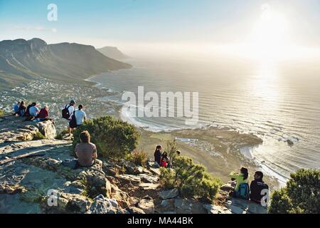Sul vertice della testa di leone di Città del Capo in Sud Africa Foto Stock