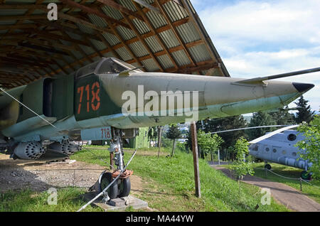 Vista della cabina di pilotaggio del MiG-23 Foto Stock