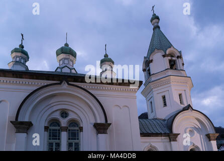 La chiesa ortodossa russa nella città di Hakodate, prefettura di Hokkaido, Giappone. Foto Stock