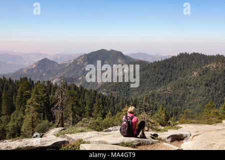 Una vista sul Parco Nazionale di Sequoia in California Foto Stock