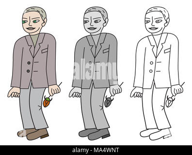 Uomo romantico con fiore Foto Stock