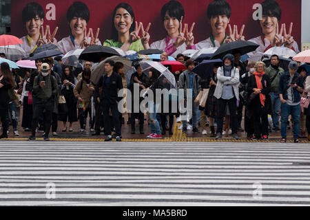 Asia, Giappone, Nihon, Nippon, Tokyo, Shibuya Crossing Foto Stock