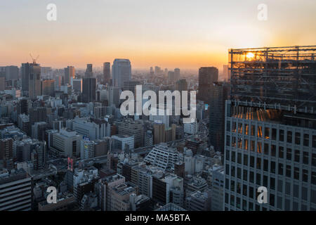 Asia, Giappone, Nihon, Nippon, Tokyo, città panoramica, Hamamatsucho stadium, vista da Tokyo World Trade Center Foto Stock