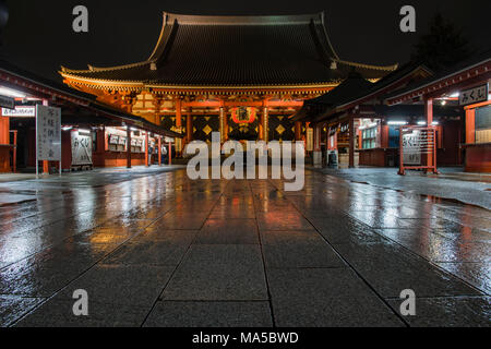 Asia, Giappone, Nihon, Nippon, Tokyo, Taito, Asakusa, Sens?-ji di notte Foto Stock