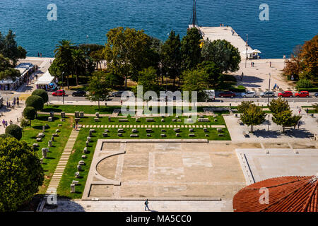 Croazia, Dalmazia, Zara, Zeleni Trg city square, Foro Romano Sveti Donat, vista dal campanile della cattedrale Sveta Stosija Foto Stock