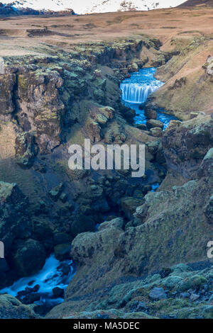 L'Europa, Nord Europa, Islanda, Skógar, paesaggio nelle lingue islandese highlands Foto Stock