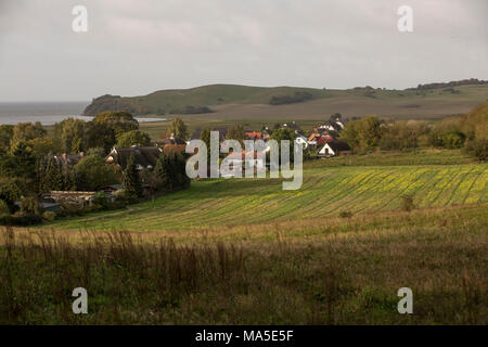 Vista su Groß Zicker, Meclemburgo-Pomerania, Germania Foto Stock