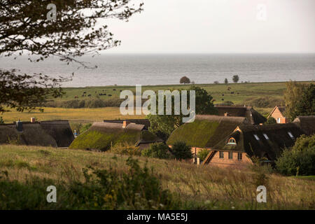 Vista su Groß Zicker, Meclemburgo-Pomerania, Germania Foto Stock