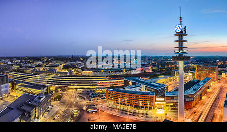 Panorama sullo skyline di Hannover, Germania Foto Stock