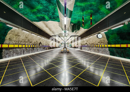 La stazione della metropolitana di Stoccolma, Svezia Foto Stock