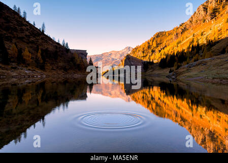 Diga Gleno in Val di Scalve, Lombardia, provincia di Bergamo, Italia. Foto Stock