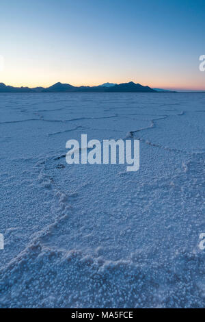 Tramonto a Bonneville Saline, Wendover, Salt Lake City, Utah, Stati Uniti d'America Foto Stock