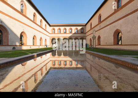 Un dettaglio delle corde Ducale, costruito interna del Castello Sforzesco, provincia di Milano, Lombardia, Italia Foto Stock