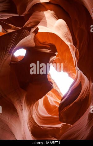 Abbassare Antelope Canyon, Pagina, Navajo Nation, Arizona, Stati Uniti d'America Foto Stock