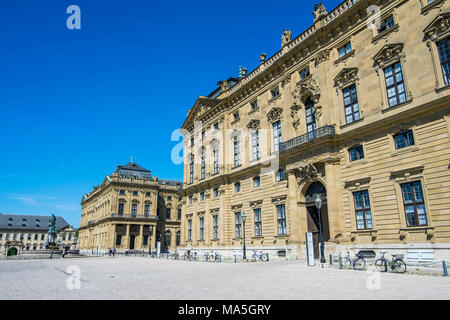 La Residenza di Würzburg, un sito Patrimonio Mondiale dell'UNESCO, Wuerzburg, Franconia, Baviera, Germania Foto Stock