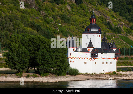 Mouse torre di Bingen nella valle del Reno, Germania Foto Stock