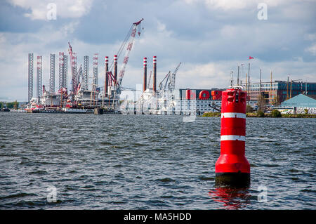 Panoramica del porto di Amsterdam Foto Stock