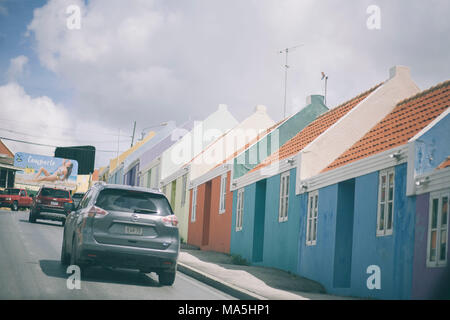 Case di colore in willemstad, isola di curazao Foto Stock