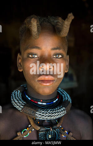 Molto bella ragazza Himba, Kaokoland, Namibia Foto Stock