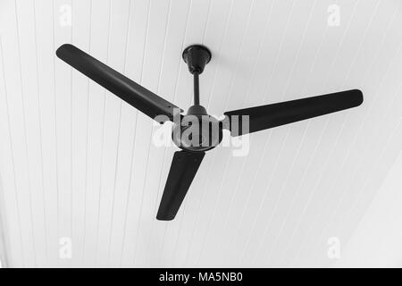 Ventilatore da soffitto in bianco e nero il tono Foto Stock