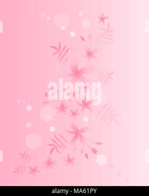 Una illustrazione vettoriale in formato eps formato 10 di Jasmine sfondo floreale in un biglietto di auguri design con un tema rosa in scintillanti di luce Illustrazione Vettoriale