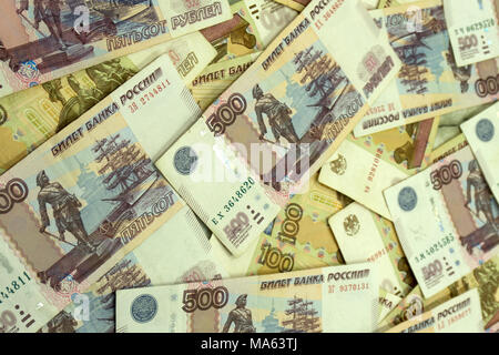 Sfondo costituito di dollaro, euro e zloty polacco banconote Foto Stock