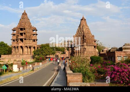 Mandore Gardens templi e cenotaphs Jodhpur Rajashan india Foto Stock