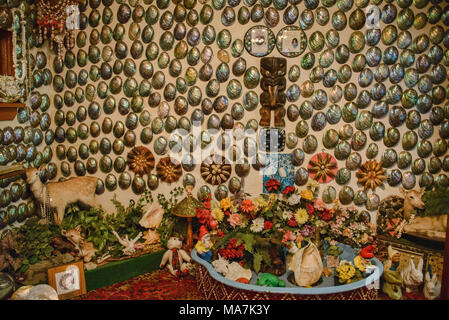 Fred e mirto Flutey's Paua Shell House, il Museo di Canterbury, Christchurch, Nuova Zelanda Foto Stock