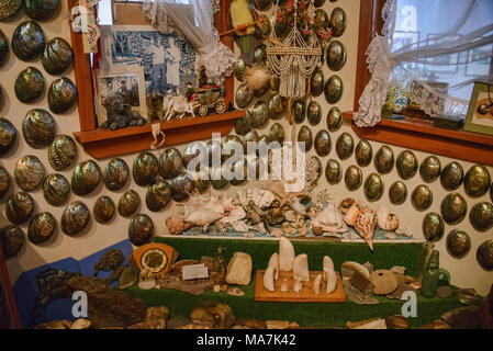 Fred e mirto Flutey's Paua Shell House, il Museo di Canterbury, Christchurch, Nuova Zelanda Foto Stock