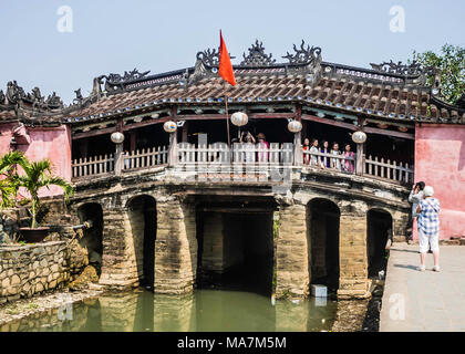 Il ponte giapponese ad Hoi An Foto Stock