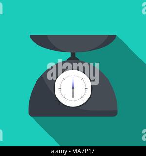 Carino bilancia da cucina in stile appartamento con lunga ombra. Illustrazione Vettoriale Illustrazione Vettoriale