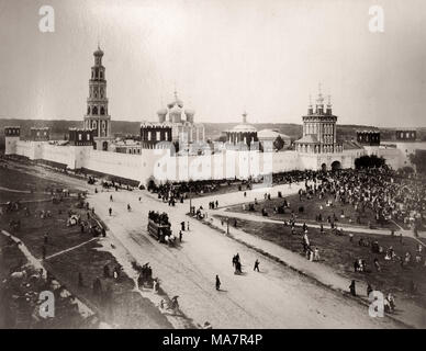 19th ° secolo vintage fotografia Russia - Mosca - Novodevichy Convento, noto anche come Bogoroditse-Smolensky Monastero. Foto Stock