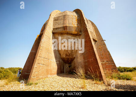 Suoni Denge specchi su RSPB terreni vicino Lydd, Kent, Regno Unito. Pre-ascolto radar orecchie. Foto Stock