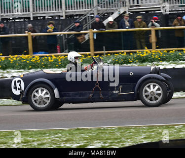 Goodwood Circuito motore di Goodwood, Chichester, West Sussex, Inghilterra, 17 marzo 2018, 18 marzo 2018, Lucas Slijpen, Bugatti 43 in Caracciola Foto Stock