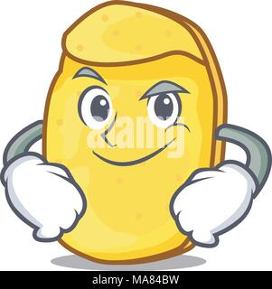 Smirking potato chips personaggio cartoon Illustrazione Vettoriale