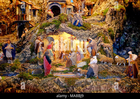 Immagine ravvicinata di un italiano del presepe Foto Stock