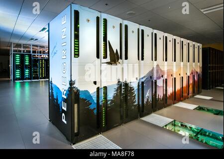 Peregrine supercomputer in grado di un milione di miliardi di calcoli al secondo, situato a livello nazionale in materia di energia rinnovabile (Laboratorio NREL) in Golden Colorado, Immagine cortesia del Dipartimento dell'energia degli Stati Uniti, 17 settembre 2014. () Foto Stock