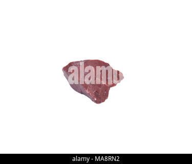 Diaspro Rosso frammento naturale dal Madagascar isolati su sfondo bianco Foto Stock