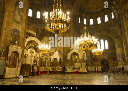 All interno della cattedrale Saint Alexandar Nevski a Sofia, Bulgaria. Foto Stock