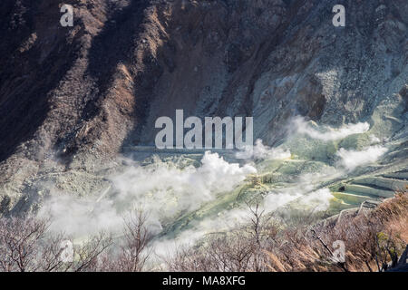 Fumo Mout Hakone a Owakudani Foto Stock