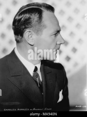 Charles Ruggles, pubblicità ritratto, testa e spalle Profilo, Paramount Pictures, 1934 Foto Stock