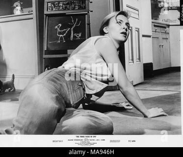 Joanne Woodward, pubblicità ritratto, sul set del film "Le tre facce di Eve', 20th Century Fox, 1957 Foto Stock