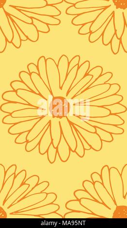 Calendula modello senza giunture Illustrazione Vettoriale