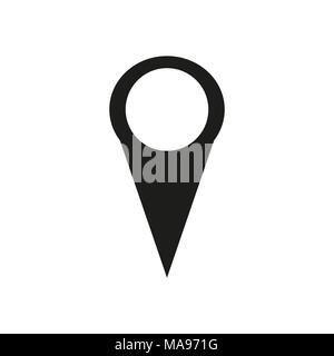 Icona del puntatore piatta con ombra Illustrazione Vettoriale